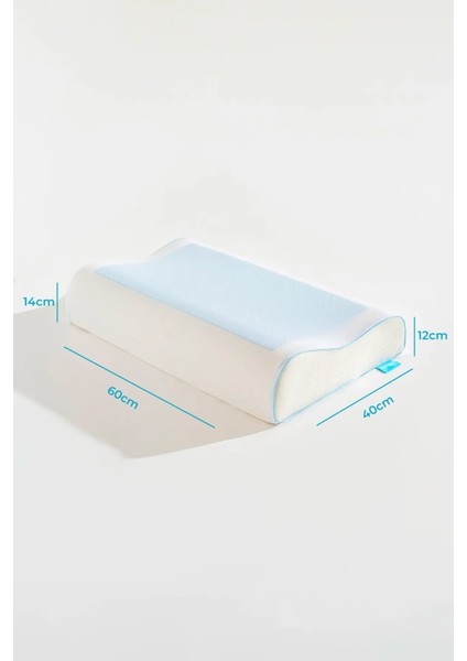 Visco Yüksek Ortopedik Boyun Destekli Serinleten Jelli Yastık 60X40X14/12CM