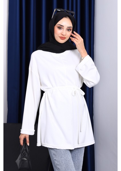 Ekru Yanları Yırtmaçlı Bel Ipli Tunik fiyatları