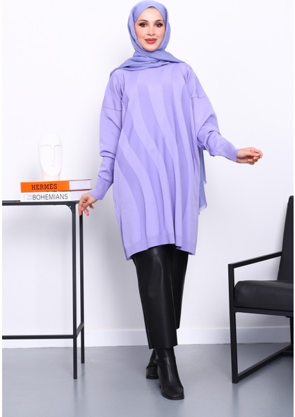 Lila Soğuk İplik Merserize Triko Tunik fiyatları
