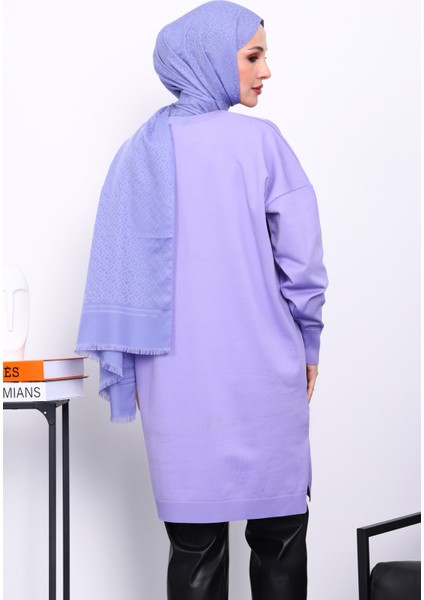 Lila Soğuk İplik Merserize Triko Tunik fırsatları