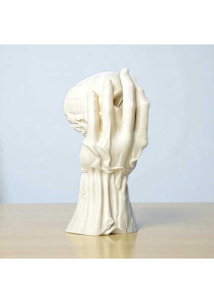 “sessiz Çığlık” Heykel – Modern Soyut Kafatası ve El Figürü | Kabuk Factory Tasarımı modelleri