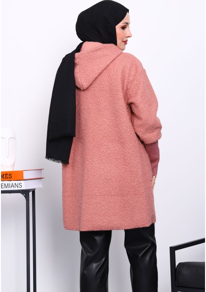 Pudra Kapşonlu Buklet Kaban fırsatları