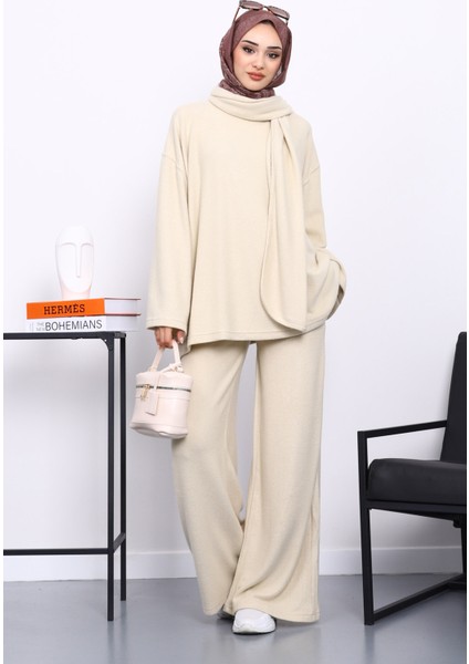 Taş Atkılı Tunik Pantolonlu Fitilli Takım