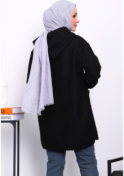 Siyah Kapşonlu Cepli Buklet Kaban fırsatları