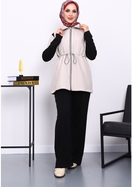 Siyah Kapitone Yelekli Tunik Pantolonlu Takım fiyatları