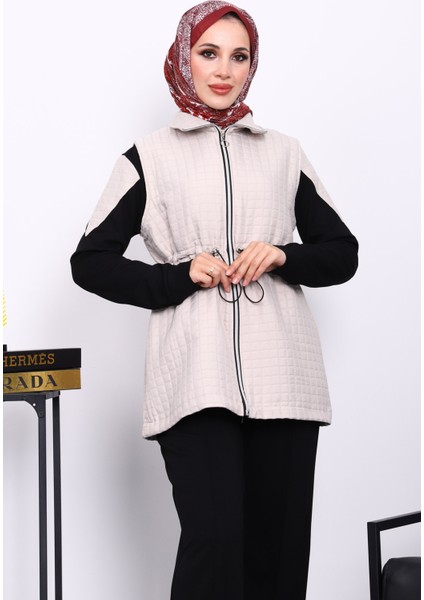 Siyah Kapitone Yelekli Tunik Pantolonlu Takım modelleri