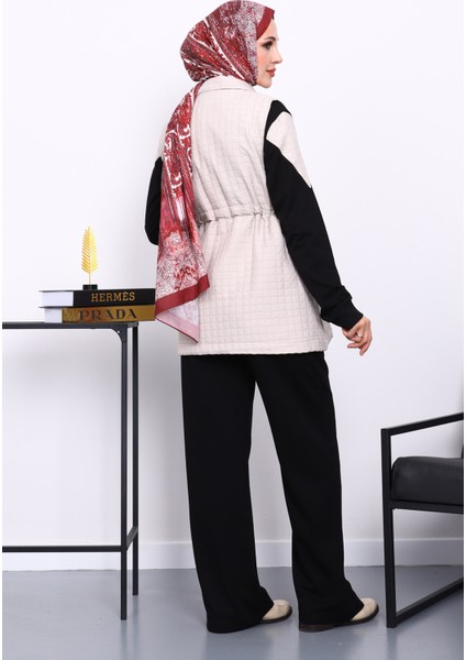 Siyah Kapitone Yelekli Tunik Pantolonlu Takım fırsatları