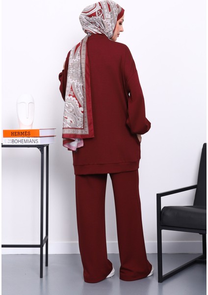 Bordo Çift Cepli Taş Işlemeli Modal Takım fırsatları