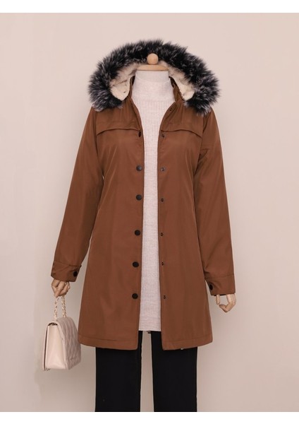 Alpaco Çıkma Kapşonlu Çıtçıtlı Cepli Kısa Kaban -Taba -Collectıon fiyatları