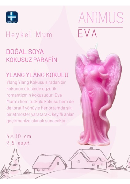 Anımus Eva Doğal Soya Ylang Ylang Kokulu Heykel Melek Mum