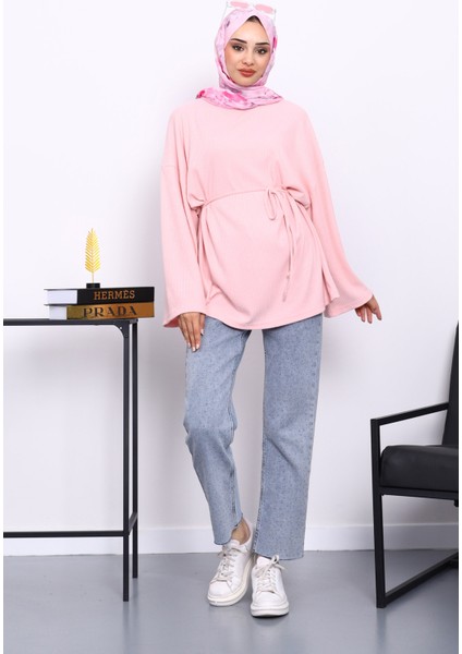 Pudra Bisiklet Yaka Bel Kuşaklı Tunik fiyatları