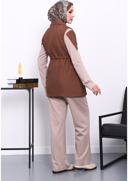 Vizon Kapitone Yelekli Tunik Pantolonlu Takım fırsatları