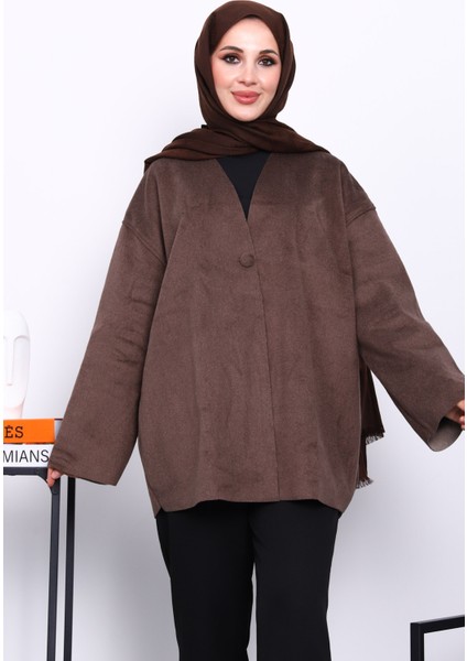 Kahverengi Tek Düğmeli Ceket
