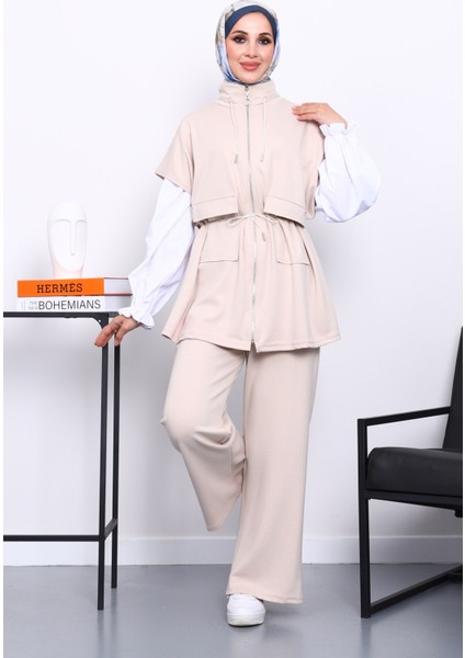 Taş Fermuarlı Yelek Pantolonlu Modal Takım fiyatları