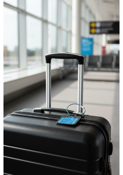 Akıllı Nfc Bavul Etiketi – Çelik Halka ile (Kırmızı, Mavi, Beyaz)