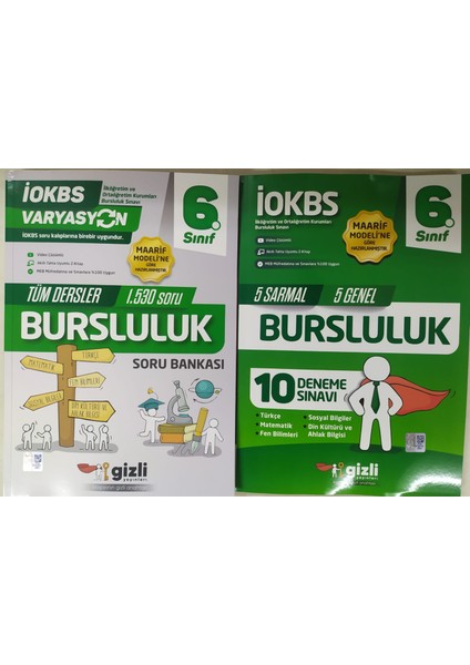 6. Sınıf Tüm Dersler Bursluluk Soru Bankası Gizli Yayınları+10 Adet Deneme Sınavı