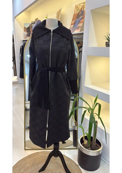 6004 Kolları Ribana Kap-Siyah