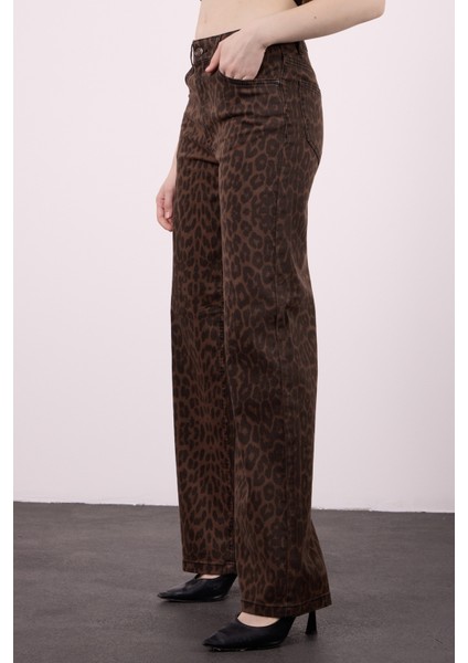 Elena 145 Yüksel Bel Leo Kahve Geniş Paça Pantolon Kadın fiyatları