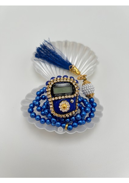 Istiridye Kutulu Taşlı Zikirmatik ve Tesbih Seti Hediyelik Mevlüt Kuran Umre ve Hac Hediyesi