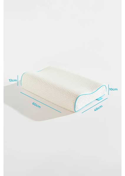 COMFY Visco Çift Boyun Destekli Ortopedik Visko Yastık - 60x40x12/10cm