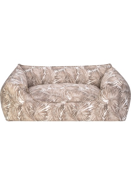 Techmrt Pet Comfort Alpha Merta Açık Kahverengi-Beyaz Köpek Yatağı L 85X105CM