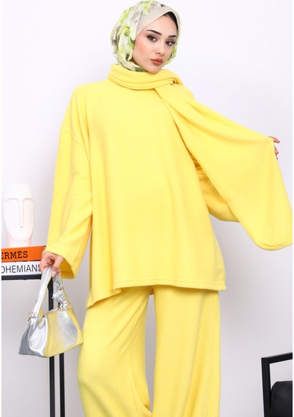 Sarı Atkılı Tunik Pantolonlu Fitilli Takım fiyatları