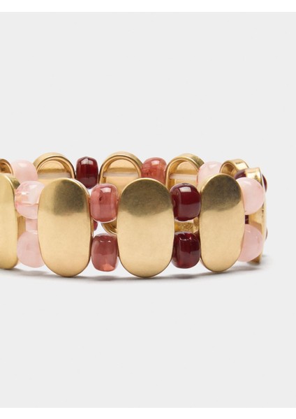 Taş Efektli Boncuklu Elastik Bileklik modelleri