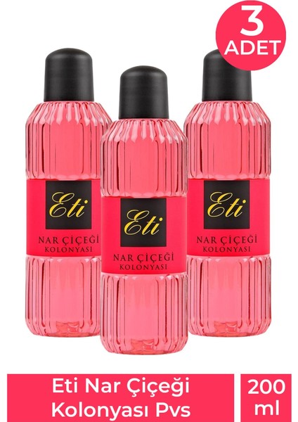 Nar Çiçeği Kolonyası Pvc 200 ml 3 Adet