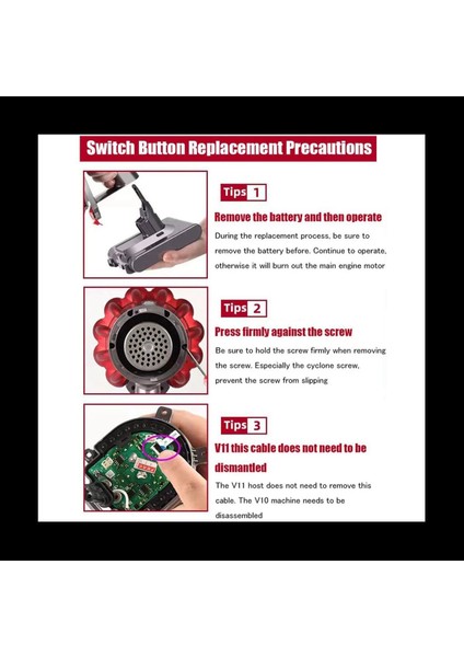 30PCS Dyson V11 V10 Temizleyici Araçları Için Ekstra Güçlü Tetik Güç Anahtarı Düğmesi (Yurt Dışından) modelleri