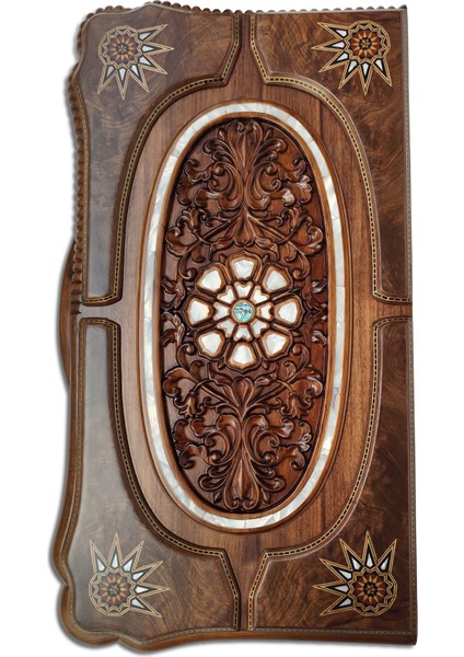 Ottoman Grand Sedef Mozaik Tavla / Ceviz