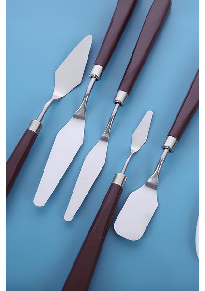 5 Parça Resim Spatula Seti Boya Palet Bıçağı Painting Knife CIN549 fiyatları