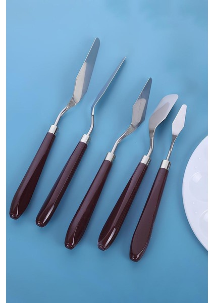 5 Parça Resim Spatula Seti Boya Palet Bıçağı Painting Knife CIN549 modelleri