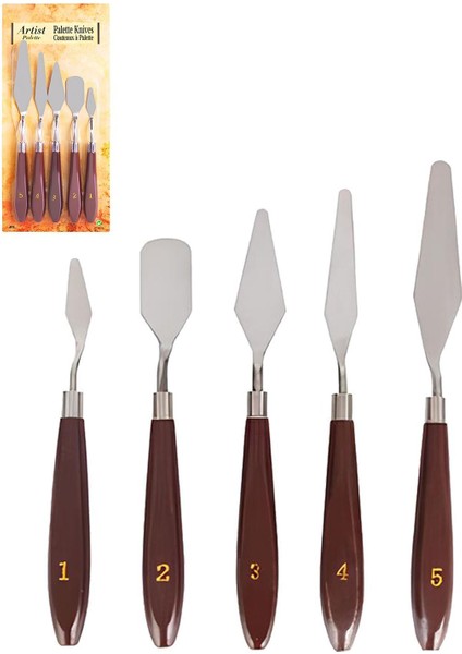 5 Parça Resim Spatula Seti Boya Palet Bıçağı Painting Knife CIN549 indirimleri