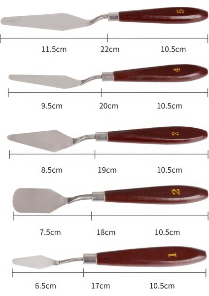 5 Parça Resim Spatula Seti Boya Palet Bıçağı Painting Knife CIN549