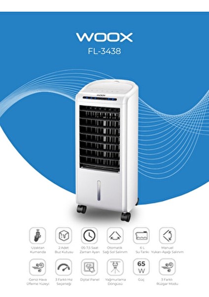 FL2218R Portatif Hava Soğutucu 10000 BTU İyonizerli 65 Watt Beyaz Renk fiyatları