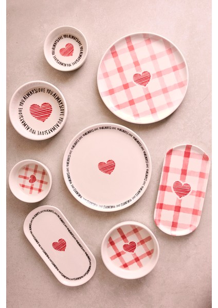 Hearts 14 Parça 6 Kişilik Kalpli Seramik Stackable Kahvaltı Seti Sunum Tabağı fiyatları