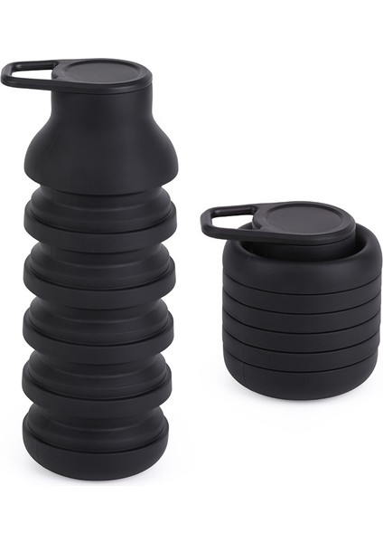 Büyük Kapasiteli 600 ml Su Şişesi Katlanabilir Silikon Pipetli Su Şişesi Darbeye Dayanıklı, Yüksek Sıcaklıkta Kullanılabilen Açık Hava Kamp Sporları Bardağı (Yurt Dışından)