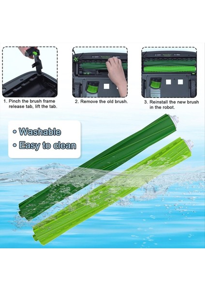 Irobot Roomba S9 (9150) S9+ S9 Plus (9550) S Serisi Vakum Süpürge Çok Yüzeyli Kauçuk Fırçalar (Yurt Dışından) fiyatları