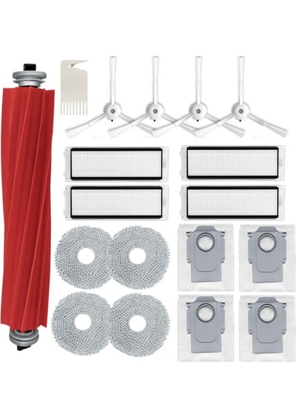 18 Adet Roborock Q Revo / P10 A7400RR Robot Vakumları Ana Yan Fırça Hepa Filtre Mop Kumaşları Toz Çanta (Yurt Dışından)