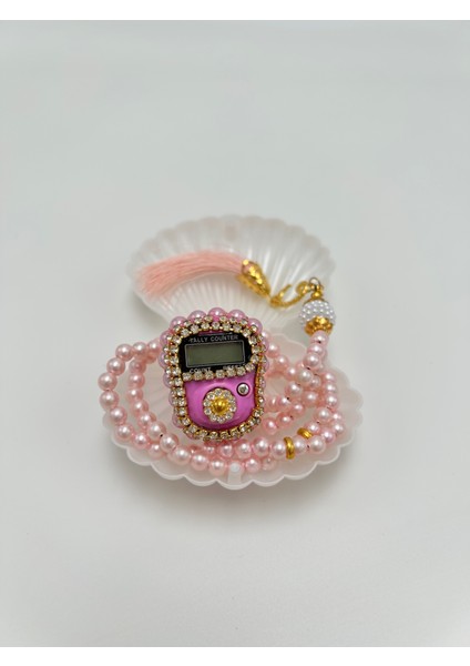 Istiridye Kutulu Taşlı Zikirmatik ve Tesbih Seti Hediyelik Mevlüt Kuran Umre ve Hac Hediyesi