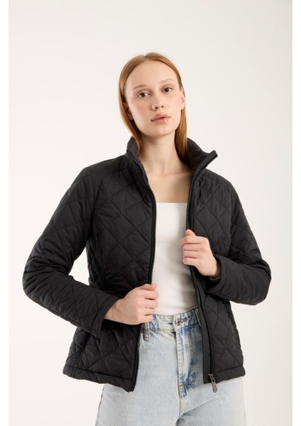 Kadın Baklava Desen Mevsimlik Mont – Hafif Dolgulu, Dik Yaka, Fit Siluet 8787 fiyatları