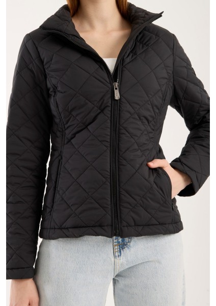 Kadın Baklava Desen Mevsimlik Mont – Hafif Dolgulu, Dik Yaka, Fit Siluet 8787 fırsatları