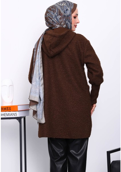 Kahverengi Kapşonlu Buklet Kaban fırsatları