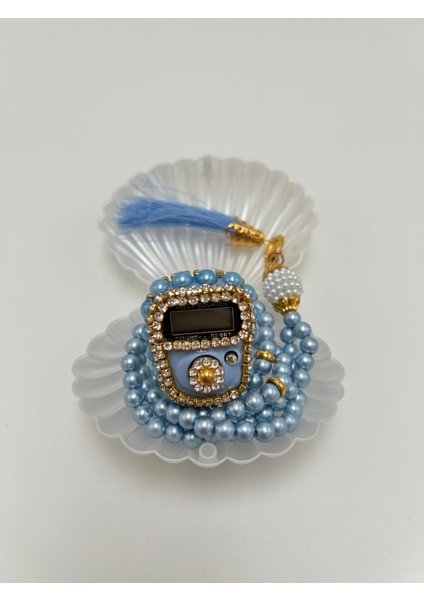 Istiridye Kutulu Taşlı Zikirmatik ve Tesbih Seti Hediyelik Mevlüt Kuran Umre ve Hac Hediyesi