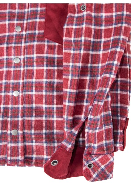 Pamuklu Pötikare Ekose Kışlık Erkek Çocuk Gömlek Kırmızı fırsatları