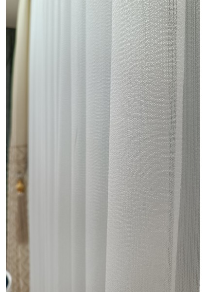 Kanada Bambu Tül Perde (1/3 Sık Pile) Kırışma Yapmaz Ütü Istemez