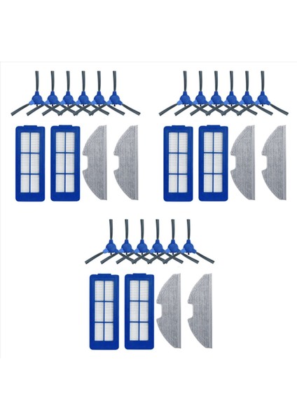 Eufy Robovac G10 G10 Için 3x Hibrid Yedek Filtre Mop Bezi Yan Fırça Robotik Vakum Temizleyici Parçalar Aksesuarlar (Yurt Dışından)