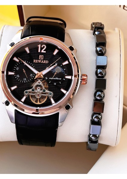 Otomatik Deri Kordon 5 Atm Suya Dayanıklı Erkek Kol Saati VS.BLKT.0635