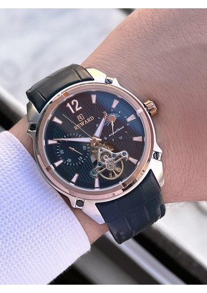 Otomatik Deri Kordon 5 Atm Suya Dayanıklı Erkek Kol Saati VS.BLKT.0635 modelleri