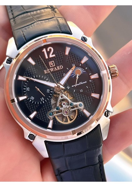 Otomatik Deri Kordon 5 Atm Suya Dayanıklı Erkek Kol Saati VS.BLKT.0635 fırsatları